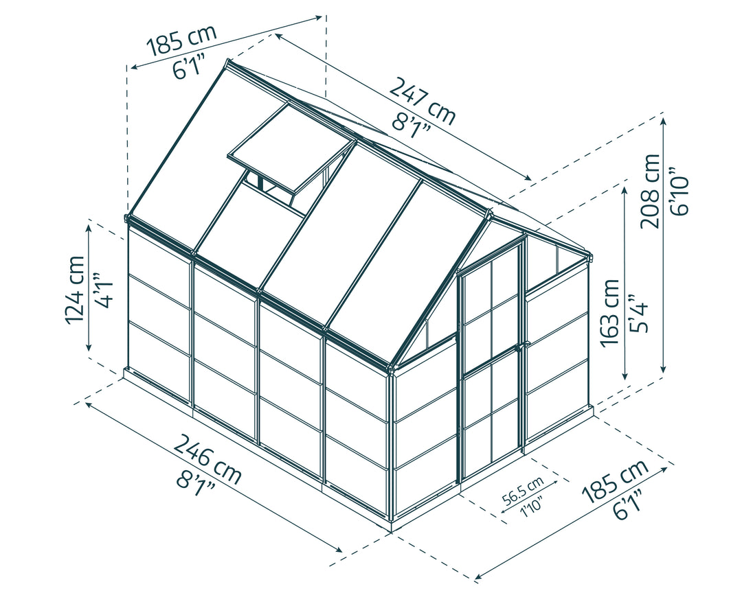 Växthus HYBRID, 4,5m²
