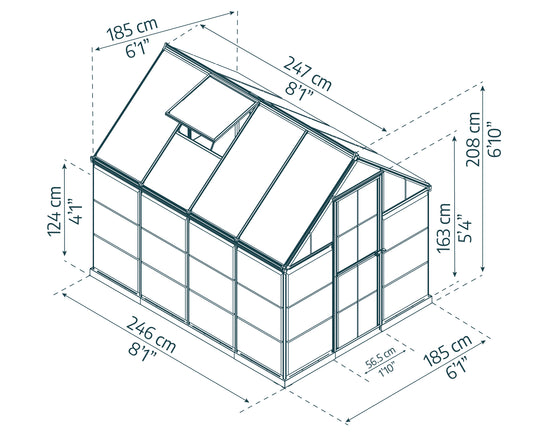 Växthus HYBRID, 4,5m²